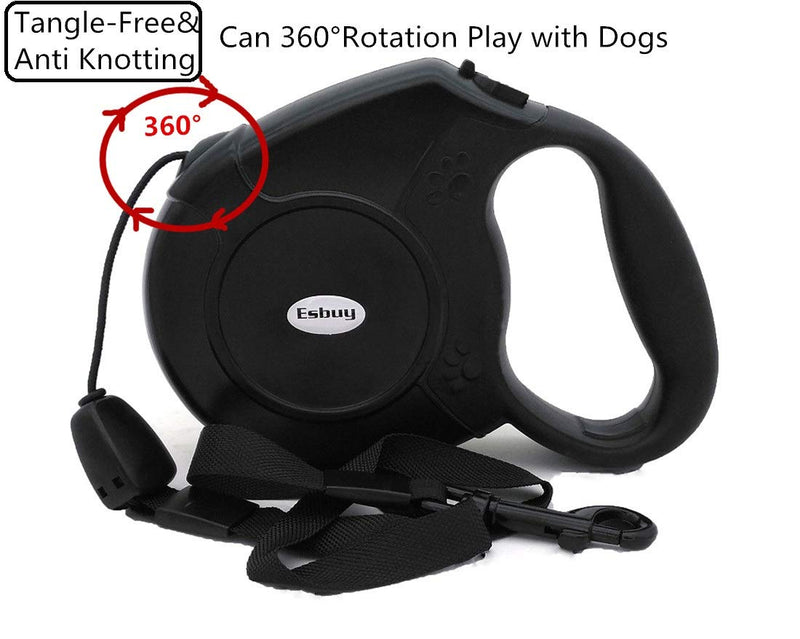 [Australia] - Esbuy Heavy Duty Retractable Dog Leash 26ft,Pet Long Walking Leashes Leads for Small Medium Large Dogs Doggie Up to 100lbs Black 