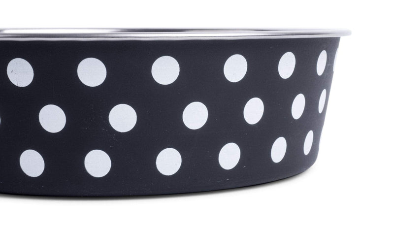 Petface Black and White Spots Deli Dog Bowl, 14 cm Black and White,14 cm - PawsPlanet Australia