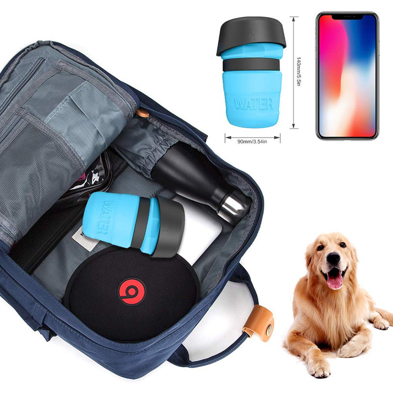 Dog Water Bottle Travel Portable, Zellar Collapsible Dog Water Bottle for Walking Drinking Leaks No More Puppy Water Bottle, 18oz Blue - PawsPlanet Australia