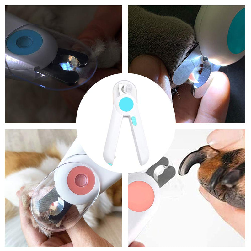 UmaUbaby LED Light Pet Nail Clippers for Dogs Cats with Quick Safety Guard to Avoid Over Cutting, Professional Grooming Tool for Large and Small Animals Blue - PawsPlanet Australia