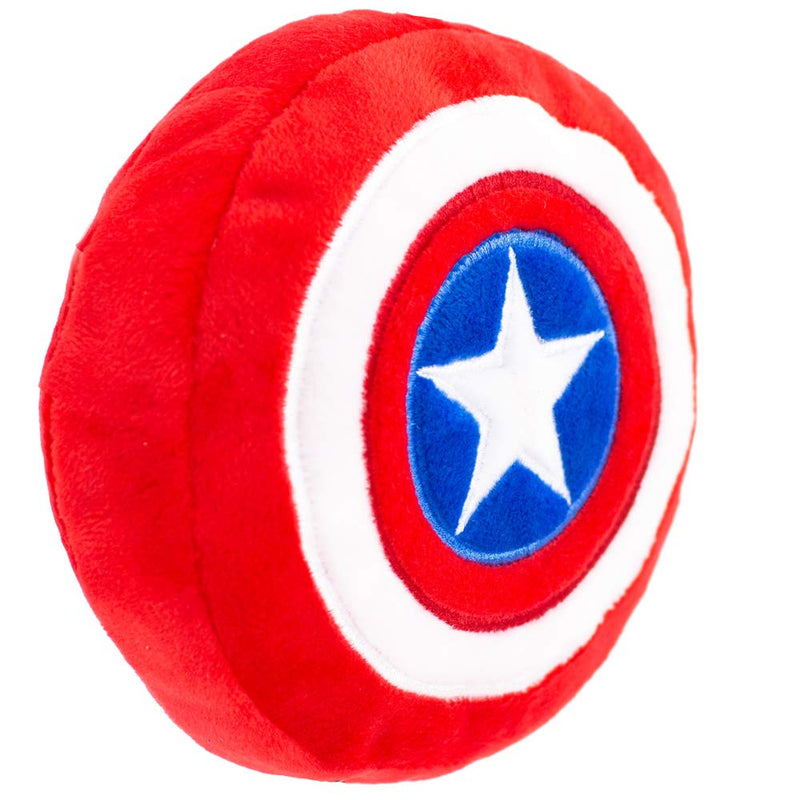 Dog Toy Plush Captain America Shield Red White Blue White - PawsPlanet Australia