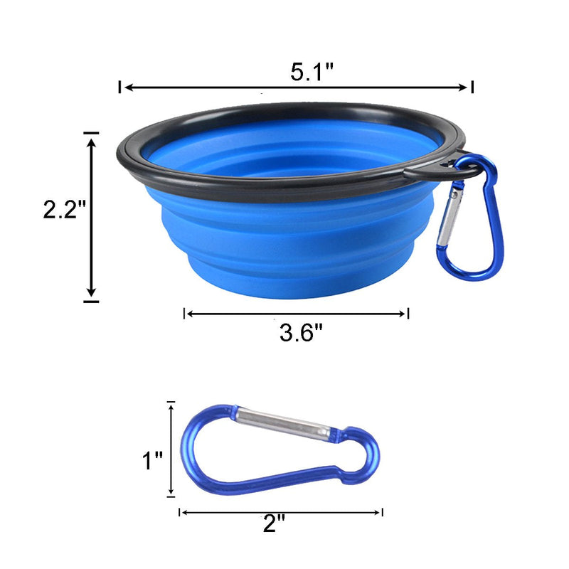 Collapsible Dog Bowls, Portable Foldable Dogs Cats Travel Water Food Bowls with Carabiner Clip for Walking, Traveling,Hiking (4 Pack) - PawsPlanet Australia