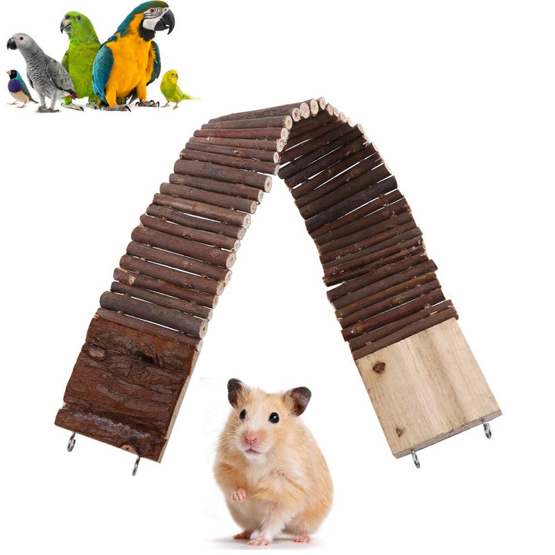 [Australia] - SANON Hamster Suspension Bridge Toy Long Climbing Ladder 2 Sizes for Pet Steps Swing Wooden Mouse Rat Parrot Cage Play Toys 