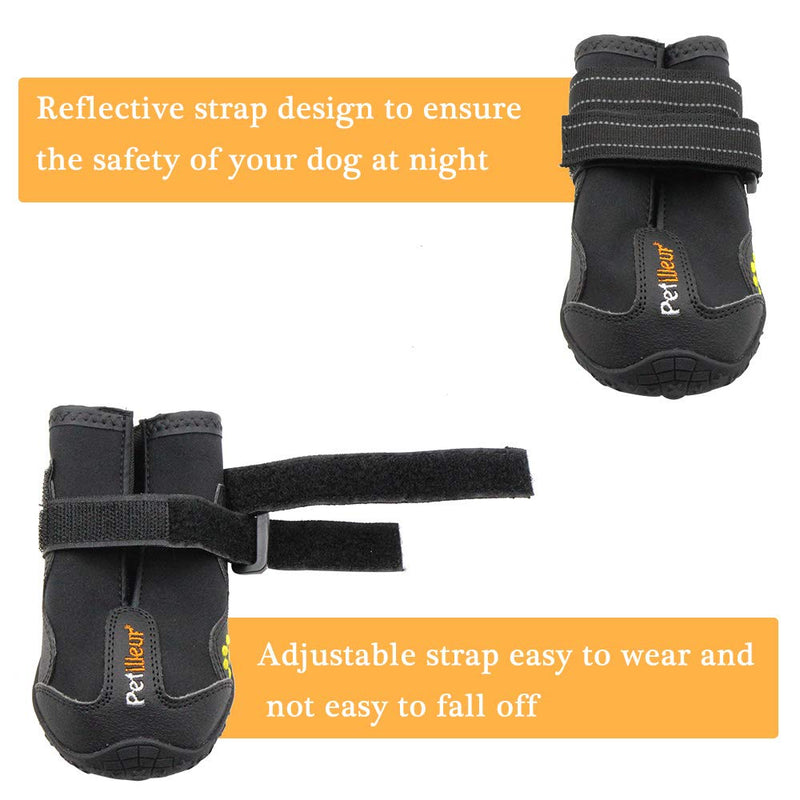 Petilleur Waterproof Dog Shoes Breathable Paws Protector Anti-Skid Dog Boots with Reflective Strap Pet Winter Warm Snow Boots for Small, Medium and Large Dogs #4 - PawsPlanet Australia