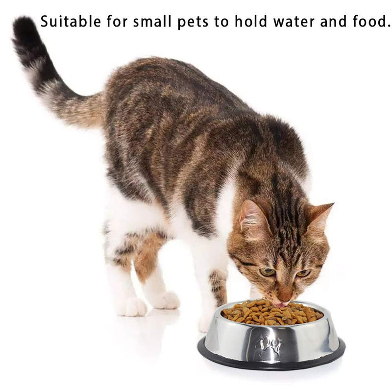 Stainless Steel Cat Bowl, 2 Pack Metal Dog Bowls for Food and Water, Non-Slip Pet Feeding Dish Bowl With Rubber Base for indoor Cats Small Dogs - PawsPlanet Australia