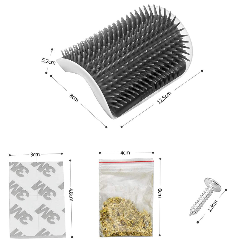 Aisoway 4 pieces cat brush wall corner, self groomer cat, massage corner cat, cat brush comb with catnip for long hair short hair cat massage - PawsPlanet Australia