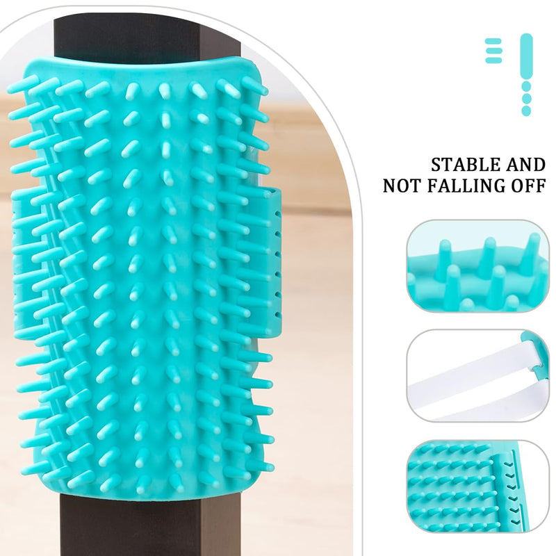 Tadipri Grooming Brush Cat, Massage Corner Cat Brush, Corner Massage Comb, Cat Corner Grooming Brush, with Strap, Suitable for Long Table Legs of 4-10 cm (Mint Green) - PawsPlanet Australia