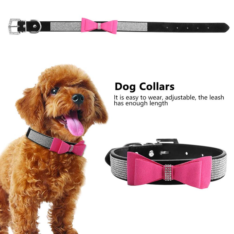 DAUERHAFT Pet Collar with Bowknot Dog Leash Retractable Dog Collars Traction Rope Pet Dog Harness Soft Walk Collar Safety Strap (size:M) - PawsPlanet Australia