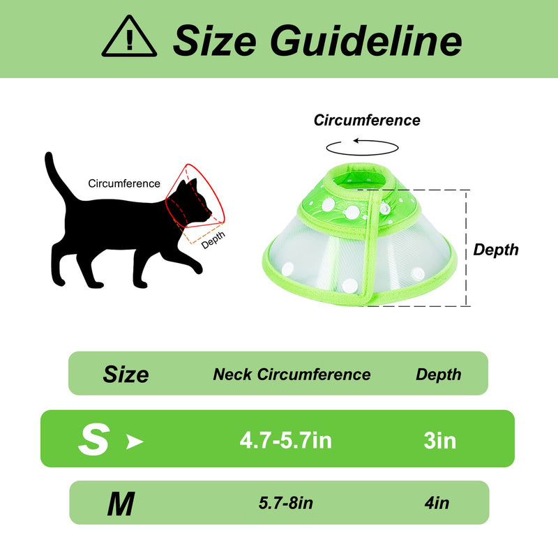 Vividifying Pet Neck Brace, Adjustable from 11.9-14.4 cm Lightweight Protective Collar for Puppies, Small Dogs and Cats (Green-S) Green-S - PawsPlanet Australia