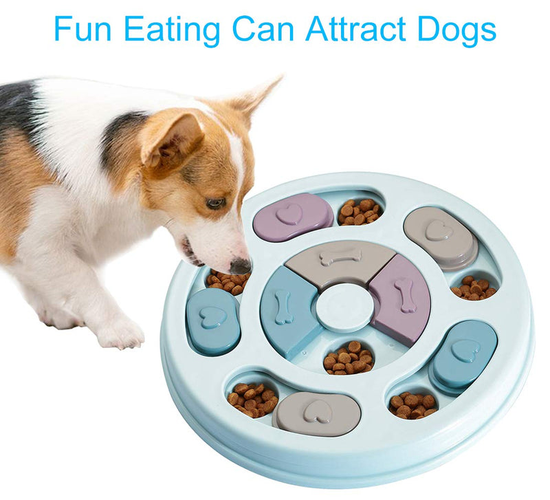 LCOUACEO Dog Puzzle Feeder Toy, Puppy Treat Dispenser Slow Feeder,Dog Stimulation Toy Brain Games Toys, Blue Puzzle Toys with Non-Slip for Dog Puppy Cat - PawsPlanet Australia