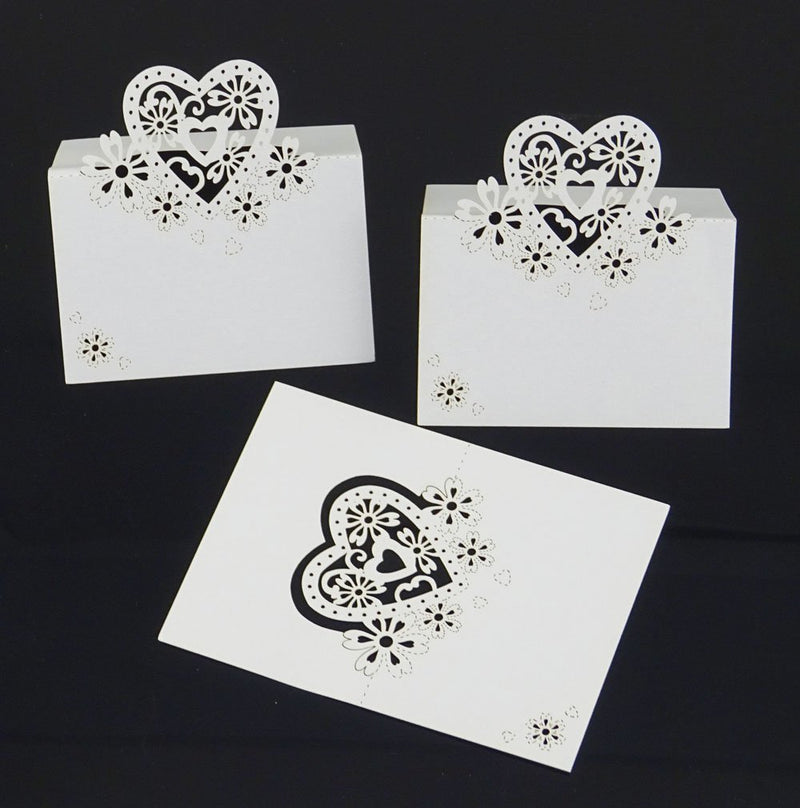 yueton Pack of 50 Cut Heart-Shaped Hollow Wedding Table Number Name Place Card Wedding Party Decoration - PawsPlanet Australia