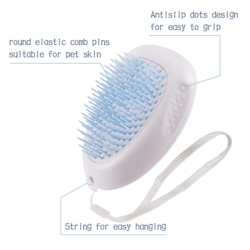 [Australia] - 2 pcs Dogs Cats Brush- Pet Self Cleaning Slicker Brush with Cleaning Button Soft Pet Grooming Hair Brush Quick Release Pet Hair Remover Comb for Removing Undercoat Shedding Hair Pet Massages 