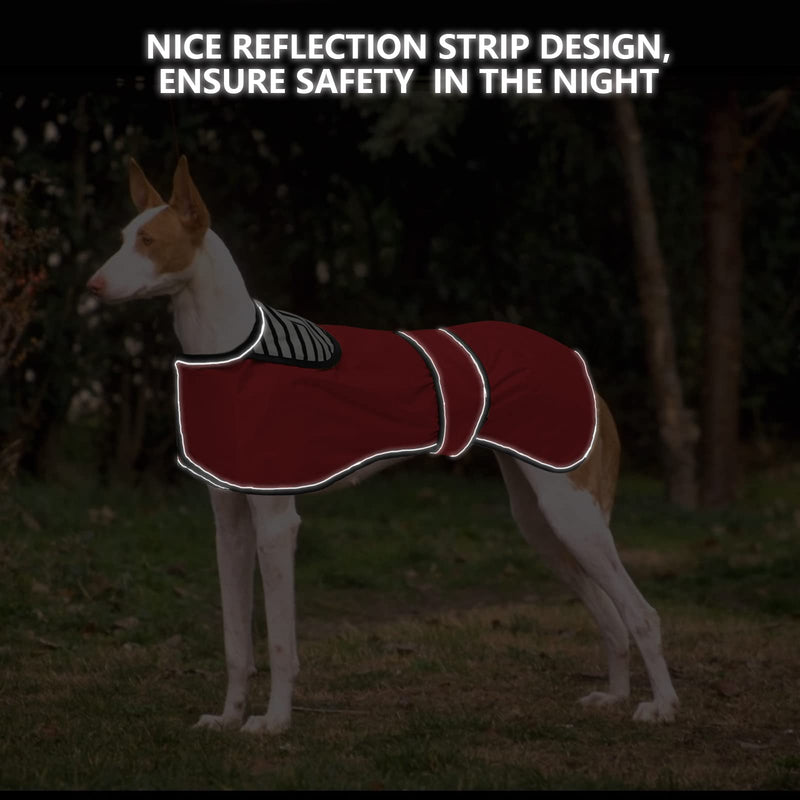 Morezi Dog Raincoat with Reflective Bar, Rain/Water Resistant, Adjustable Vest - Stylish Premium Dog Raincoats for Greyhounds, Lurchers and Whippets - Red - S Small (Length: 51CM) - PawsPlanet Australia