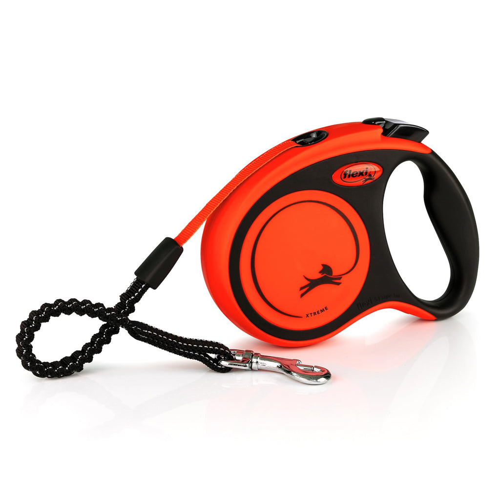 flexi retractable leash Xtreme - Tape Leash Orange - S black orange - PawsPlanet Australia