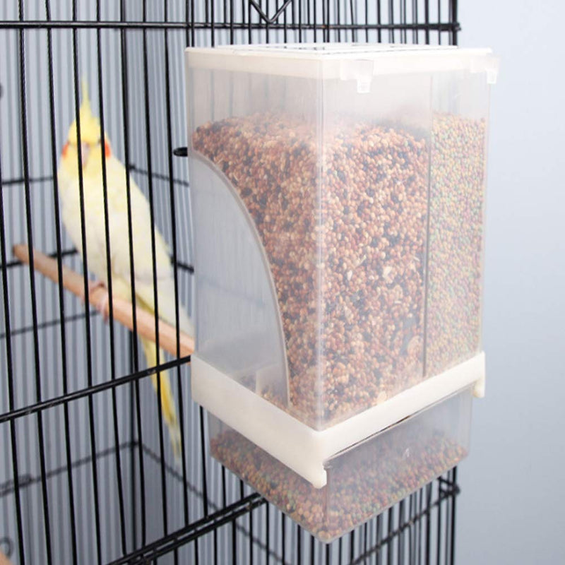 [Australia] - PINVNBY No-Mess Bird Feeder Parrot Automatic Feeder Seed Food Container Perch Cage Accessories for Budgerigar Canary Cockatiel Finch Parakeet Green Cheek Conures Parrotlets Lovebirds 