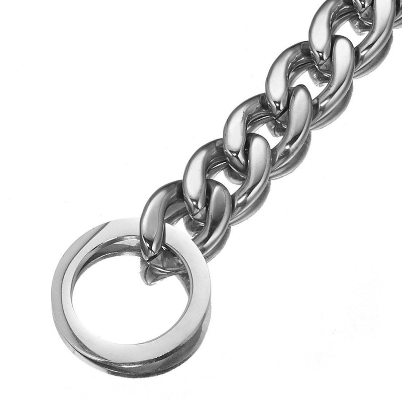 [Australia] - GZMZC 13/15/19mm Strong Silver Tone 316L Stainless Steel NK Chain Link Dog Pet Choker Collar Necklace 12-36inch 13mm width 18" recommend dog's neck:14" 