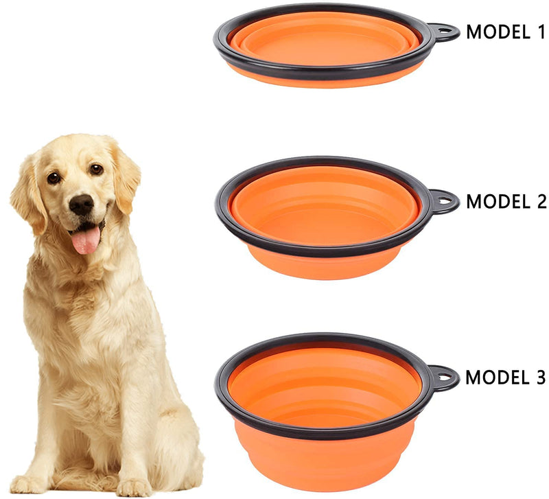 4 Pack Collapsible Dog Bowls, Portable Foldable Dogs Cats Travel Water Food Bowls with Carabiner Clip for Hiking，Walking, Traveling - PawsPlanet Australia