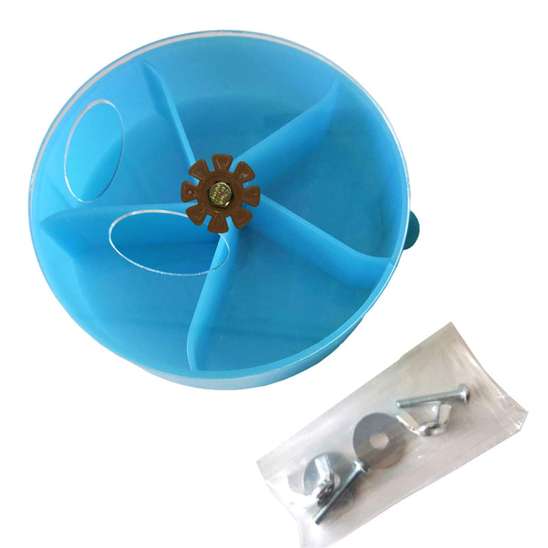 Bird Creative Foraging System Wheel Seed Food Ball Rotate Training Toy for Small and Medium Parrots Parakeet Cockatiel Conure BLUE - PawsPlanet Australia