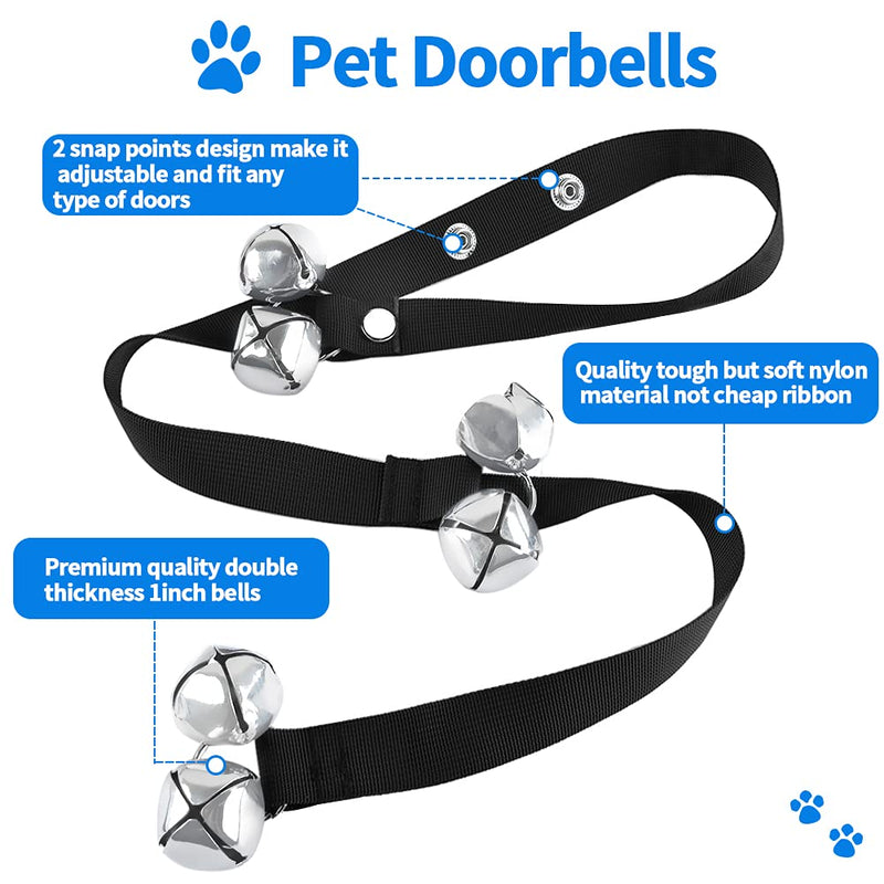 JIMEJV Wireless Doorbell, Dog Smart Bells for Potty Training IP55 Waterproof Touch Button Pet Bells for Dog Puppy Training Sliding Door/Go Outside with 55 Melodies 5 Volume Levels White - PawsPlanet Australia