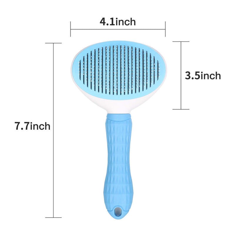 Cat Brush Pet Soft Brush for Shedding Removes Loose Undercoat,Slicker Brush for Pet Massage-Self Cleaning Blue - PawsPlanet Australia