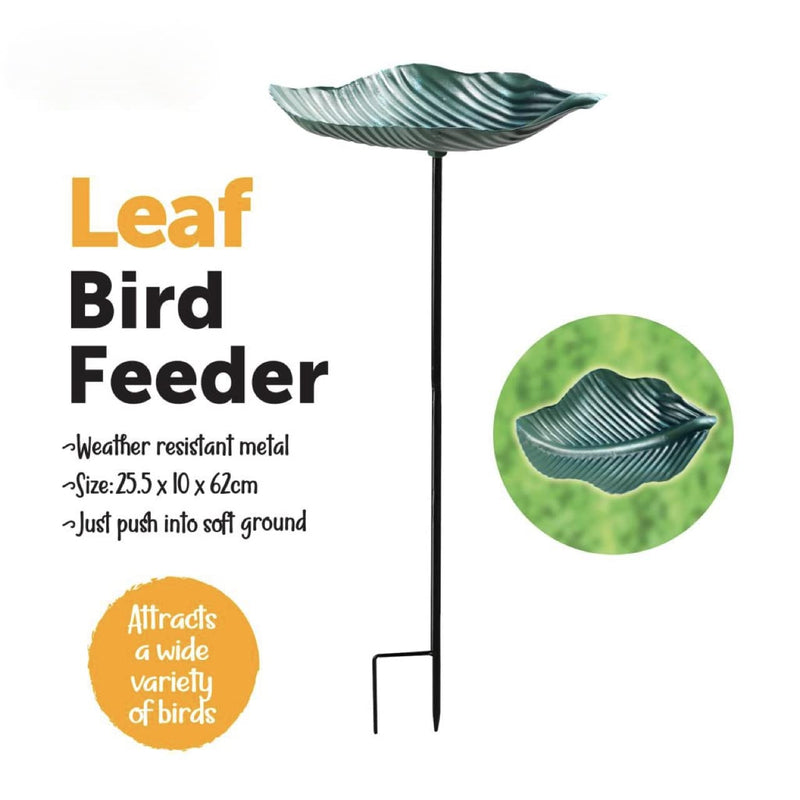 ADEPTNA Garden Ornament Bird Feeder Cast Iron Wild Dish Seed Dish Bath – Attracts a Wide Variety of Birds (LEAF) LEAF - PawsPlanet Australia