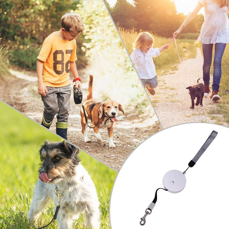MiOYOOW Pet Dog Retractable Leash, Mini Retractable Dog Leash 3M Automatic Retraction Dog Leash with Reflective Rope for Small Dogs and Cats White - PawsPlanet Australia