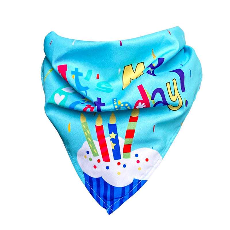 Dog Birthday Bandana Hat Scarf Party Supplies (Blue) Blue - PawsPlanet Australia