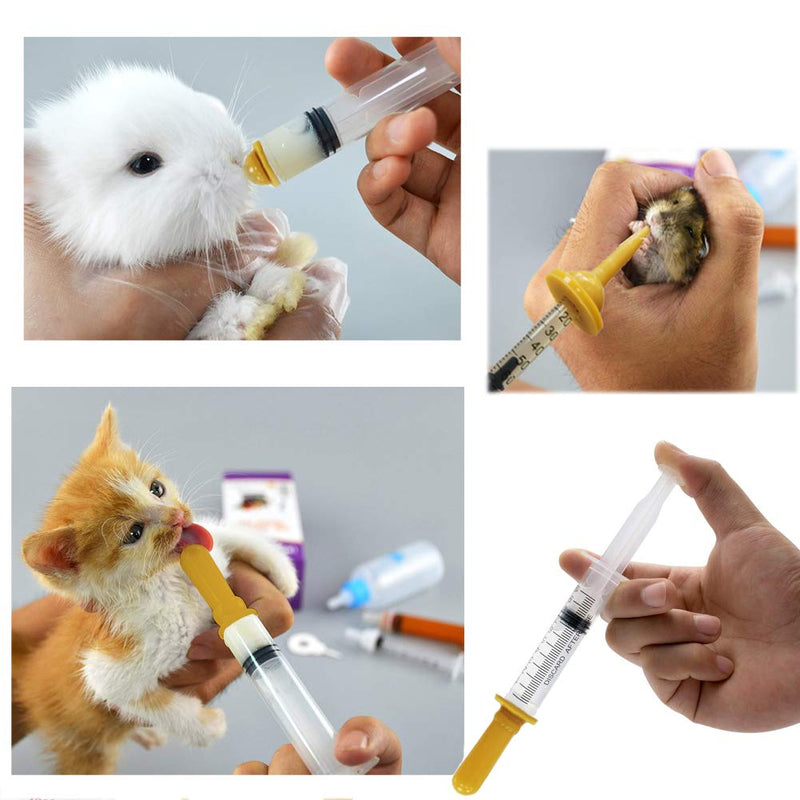 Puppy Nursing Bottle Pet Syringe Feeding Kit Original Nipple with Syringe and Feeding Nursing Bottle for Kittens Pet and Wildlife 13Pack - PawsPlanet Australia