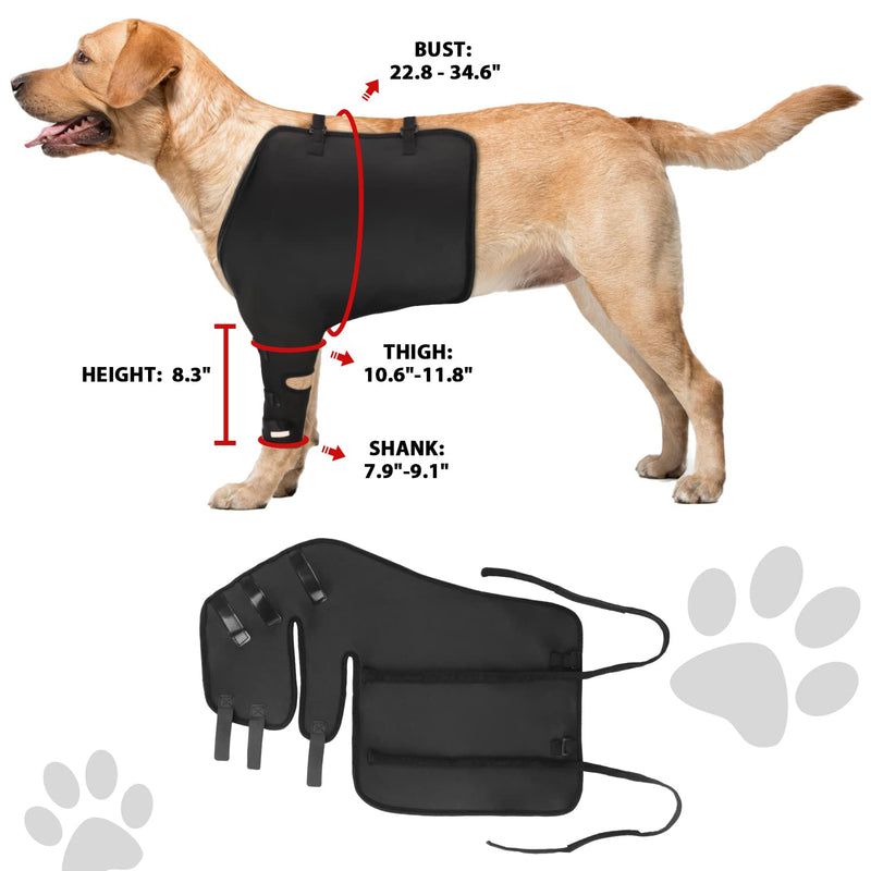 Petbobi Dog Recovery Sleeve After Surgery for Large Dogs, Soft and Breathable Space Cotton Material Dog Leg Sleeve for Dog Wound Care, Dog Cone Alternative to Stop Licking, Black Left Front Leg(XL) - PawsPlanet Australia