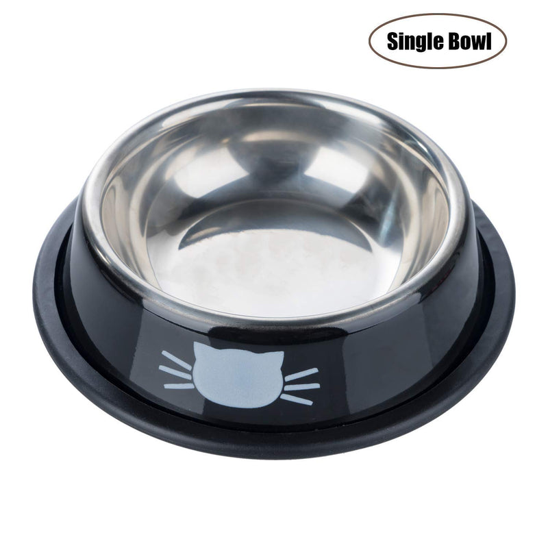 Legendog Cat Bowls, 2 Pcs Food Grade Feeding Bowl Cat Stainless Steel Non-slip Cats Bowl Cat Bowl Set | Food Bowl Cat | Cat Water Bowl | Pet Bowls for Cats | for Cats (Grey) Black / Grey - PawsPlanet Australia