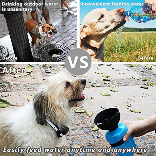 lesotc Dog Water Bottles, Dog Water Bottles Travel, Portable Dog Water Bottle, BPA Free (18oz, Blue) 18oz - PawsPlanet Australia