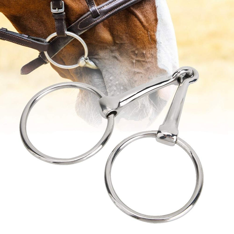 Pssopp Snaffle Bit Stainless Steel Horse Ring Hollow Jointed Mouth Horse Loose Oval Mouth Equestrian Supplies - PawsPlanet Australia