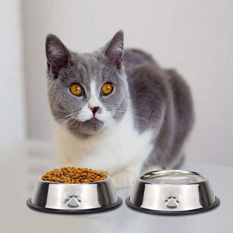 TSKDKIT 3 Pack Cat Bowl Stainless Steel Cat Food Bowls with Scoops Non-slip Cat Feeding Bowls Cat Water Bowls Metal Pet Bowl for Cat, Kitten, Dog, Puppy - PawsPlanet Australia