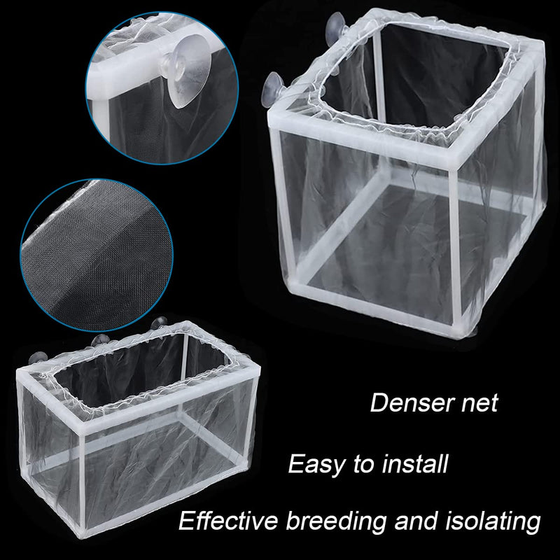 YYS 2 Pack Aquarium Fish Breeder Box, Fish Isolation Box, Hatching Box, Juvenile Fish Spawning Incubator, Water Isolation Net Hatchery with Incubator Mesh and 10 Suction Cup(Small Size,Big Size) - PawsPlanet Australia