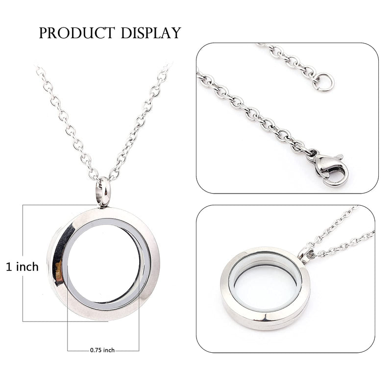 Unijew Pet Memorial Gifts, Circle Floating Charm Memory Locket Necklace for Beloved Dog Cat, 316 Stainless Steel Photo Frame Necklace, Pet Sympathy Gift for Women Men Who Loss of Pets - PawsPlanet Australia