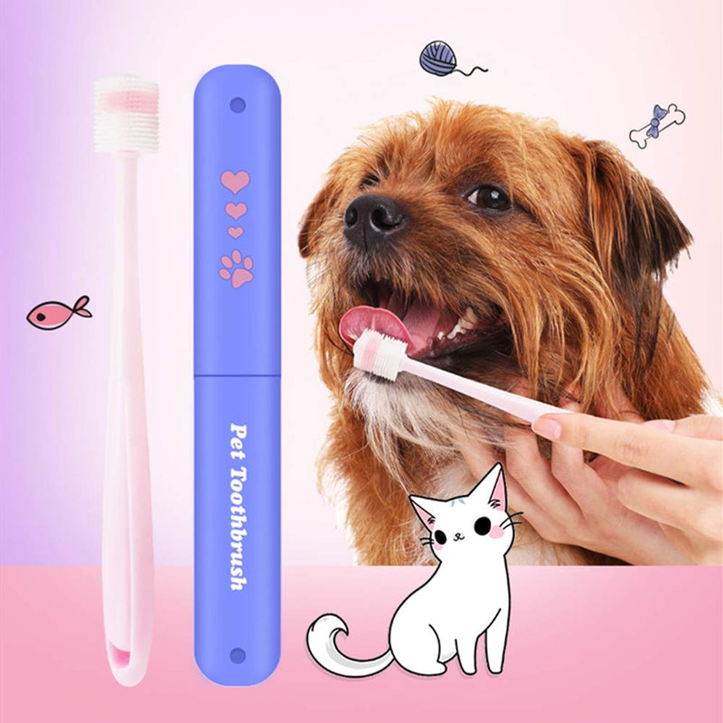Soft Cats Toothbrush 360 Degree Head Safe efficient and deep Teeth Cleaning Handle Tooth Silicone Brush for Dogs Pets - PawsPlanet Australia