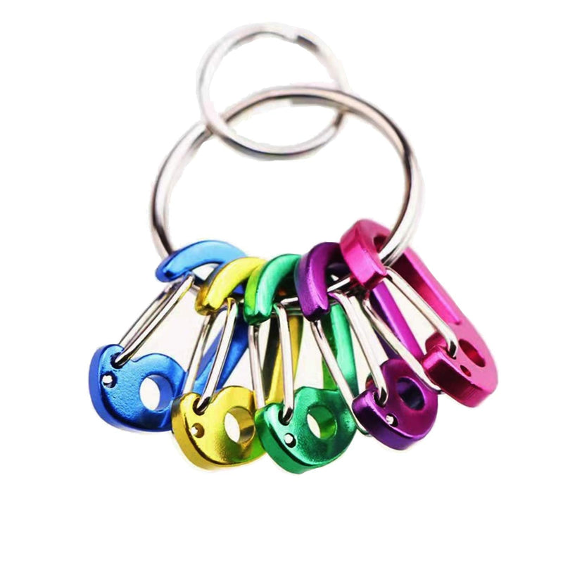 ABCOOL 5pcs Micro Keychain Clips, Mini Aluminum Durable Quick Release Automatic Locking D Shape Spring Loaded Wire Clip - PawsPlanet Australia