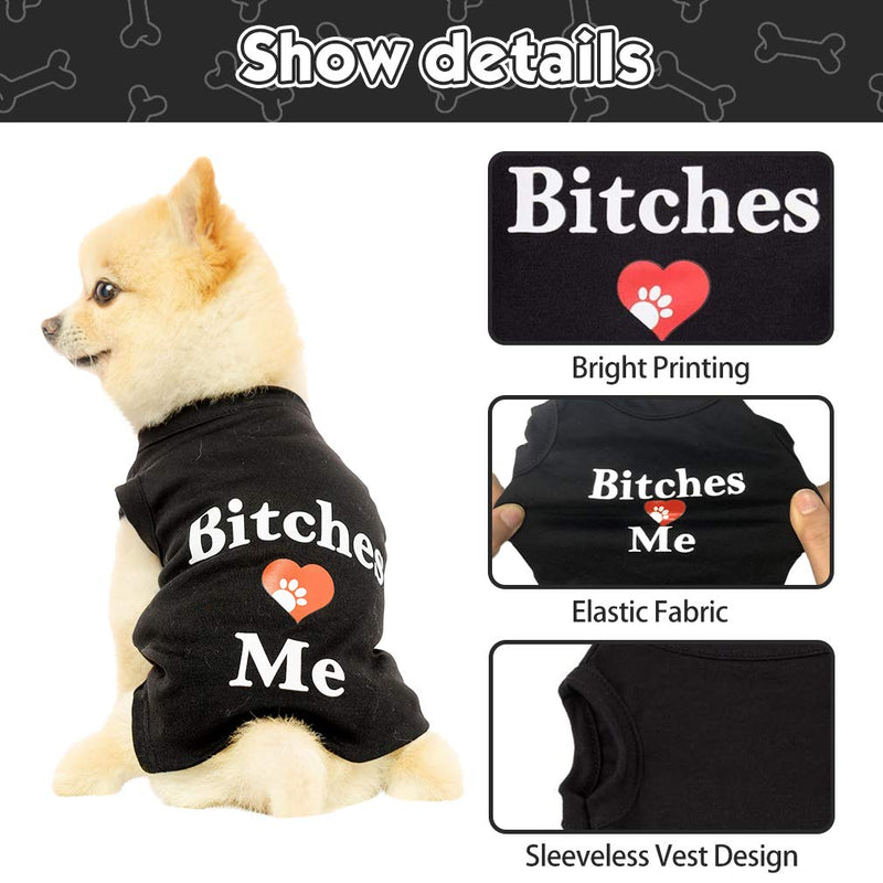 Dog T Shirts Pet Summer Vests I Love My Mom Dog Clothes with Fashion Printing 2 Pack Small - PawsPlanet Australia