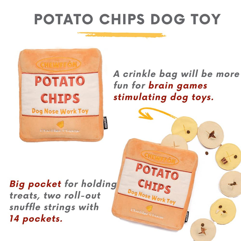 CHEWFFON Dog Toy, Interactive Intelligence Toy for Puppies and Dogs - Puzzle and Foraging Training with Potato Chip Design (Potato Chips) Potato Chips - PawsPlanet Australia