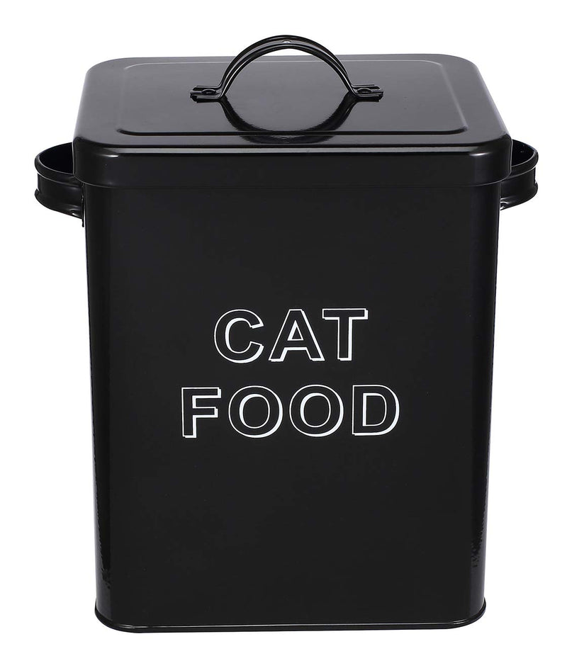 Morezi Dog Treat and Food Storage Tin with Lid and Serving Scoop Included - Cream Powder - Coated Carbon Steel - Tight Fitting Lids - Storage Canister Tins Black Cat Food - PawsPlanet Australia