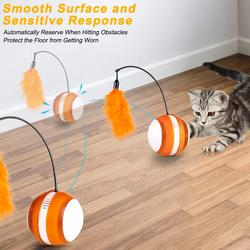 [Australia] - Umiee Cat Toy Smart Ball for Interactive Automatic Ball Cat Toy with Feather and Bird Sound 