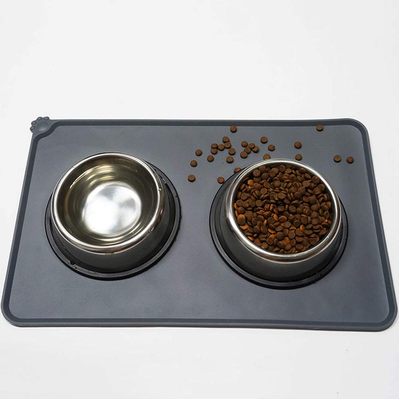 [Australia] - Lessmon Dog Cat Feeding Mat, Silicone Waterproof Pet Food Mat Black 