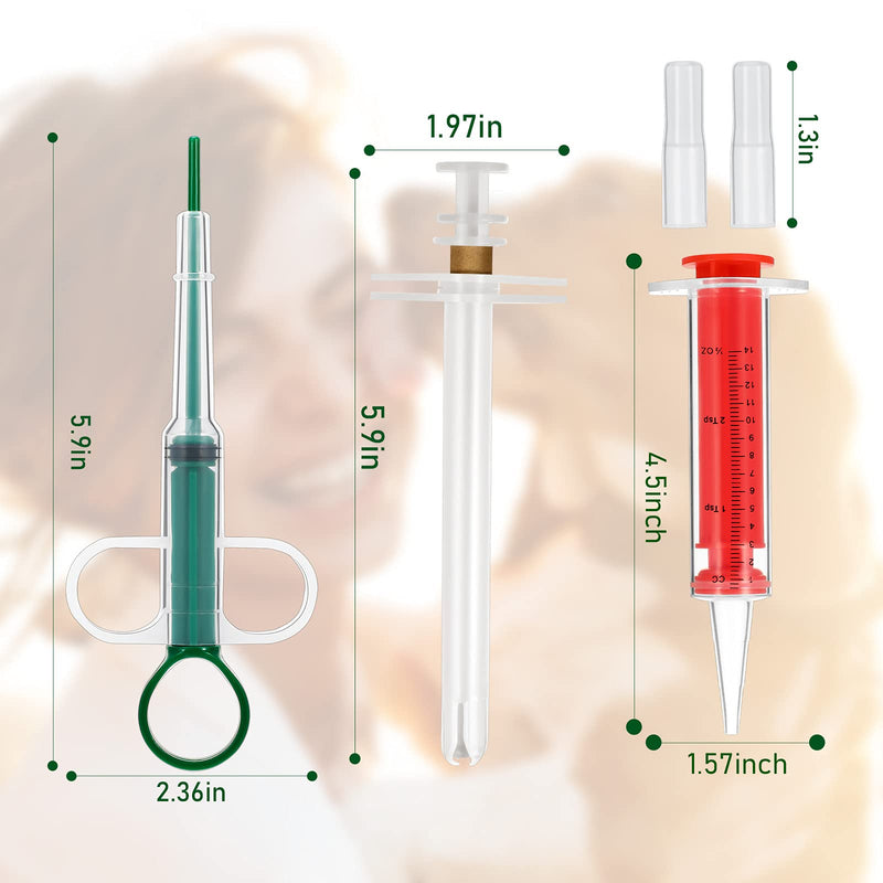 3 Pieces Pet Cat Pill Shooter Dog Syringe Dispenser Reusable Pet Tablet Liquid Feeding Dispenser for Small Animal, 3 Styles - PawsPlanet Australia