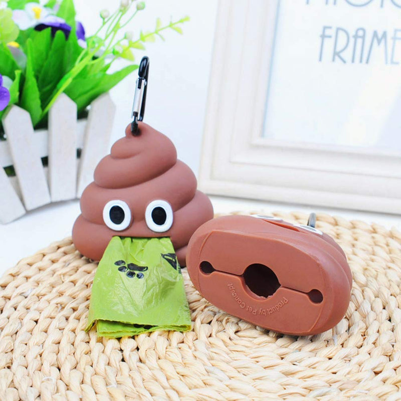 [Australia] - Sytian Super Cute Dog Poop Bag Holder Dog Waste Bag Holder Dog Poop Bag Dispenser Includes 1 Roll 15 Bags Easy Attaches to Dog Leash 1 pcs 