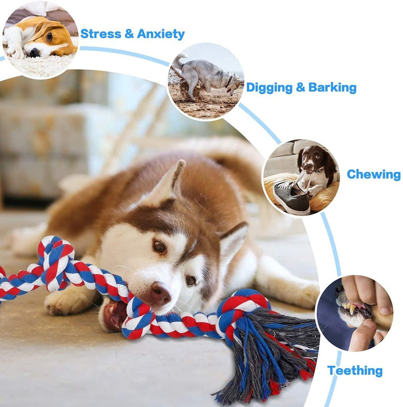 BOOJALOO Dog Rope Toys for Aggressive Chewers Giant Rope Chew Toys for Medium Large Dogs 3 Feet 5 Knots Indestructible Dog Toys Tug of War Rope Toy Teeth Cleaning - PawsPlanet Australia