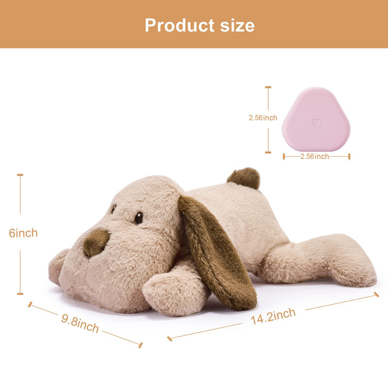 Moropaky Puppy Toy with Heartbeat Dog Training Toy for Separation Anxiety Claming Behavioral aid, Heartbeat Toy Plush Toys for Dogs Cats Pets Puppy Starter Kit Brown - PawsPlanet Australia