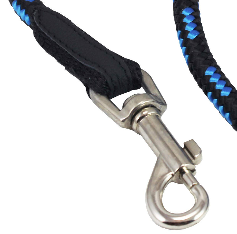 [Australia] - Dogs My Love 18-inch Rope Dog Leash Short Blue/Black Medium 7/16" (10mm) diam 