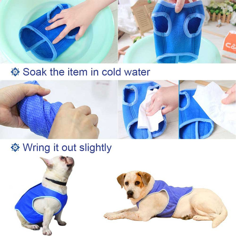 SELMAI Dog Swamp Cooler Vest Harness Evaporative Jacket Comfort Adjustable Breathable Cooling Coat for Small Medium Large Cat Shirt for Pet Walking Hunting Training Sport Outdoor Hiking in Summer XS - PawsPlanet Australia