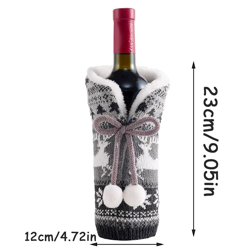Christmas Wine Bottle Bags, Christmas Decoration Champagne Red Wine Bag for Christmas Festival Party Table Decor (Gray) Gray - PawsPlanet Australia