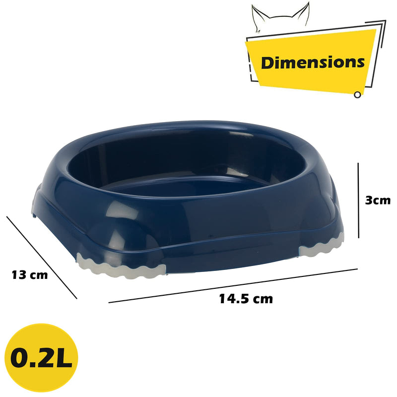 CatCentre® 2 x Non Slip Dark Blue Cat Bowls - 0.2L Food & Drink Dishes Cat Kitten Dog Puppy D. Blue Bowl 0.2L - PawsPlanet Australia